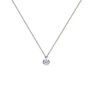 Diamonfire Silver White Zirconia Solitaire Pendant P4641 Diamonfire Jewellery