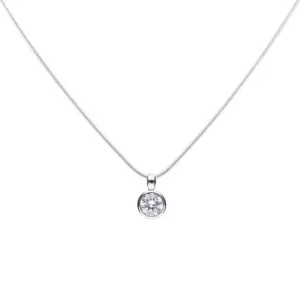 Diamonfire Silver White Zirconia Solitaire Pendant P4642 Diamonfire Jewellery