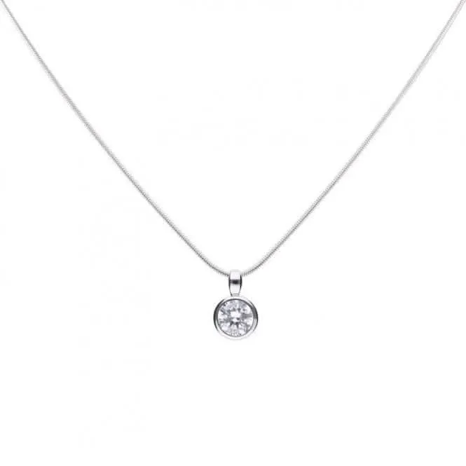 Diamonfire Silver White Zirconia Solitaire Pendant P4642 Diamonfire Jewellery