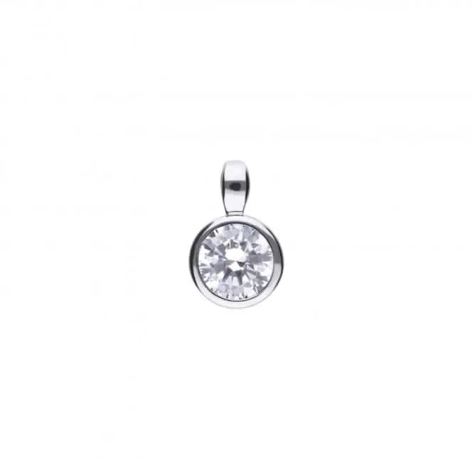 Diamonfire Silver White Zirconia Solitaire Pendant P4642 Diamonfire Jewellery