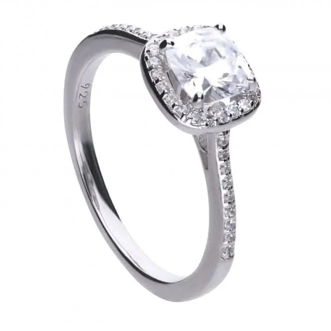 Diamonfire Silver White Zirconia Square Ring R3626 Diamonfire Jewellery