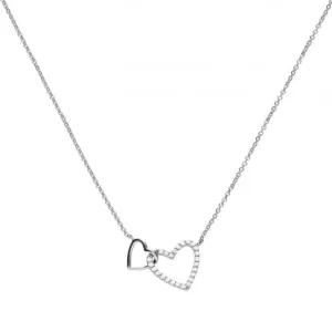 Diamonfire Silver White Zirconia Two Hearts Necklace N4249 Diamonfire Jewellery