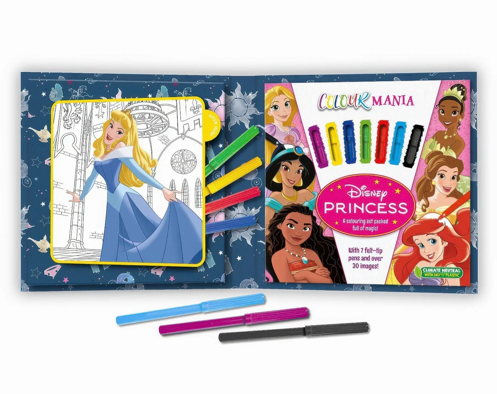 Disney Princess Colourmania Colouring Book and Felt-tip Pens