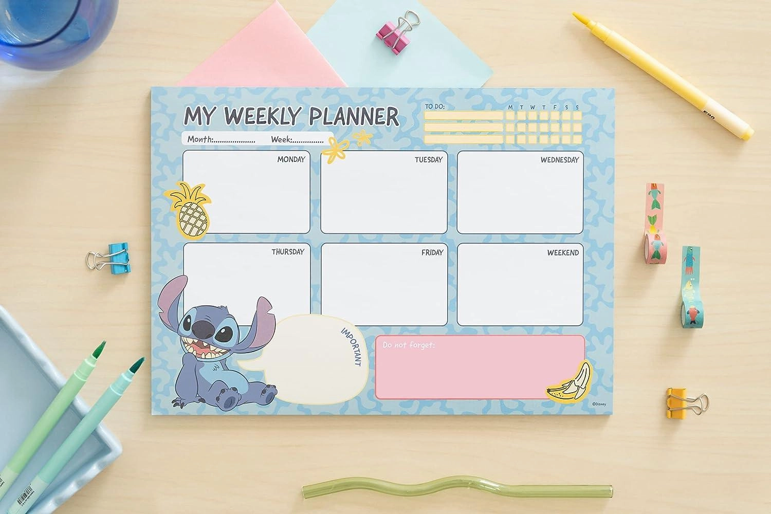 Disney Stitch Tropical A4 Weekly Planner