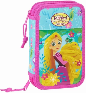 Disney Tangled Double Pencil Case Filled With Stationery