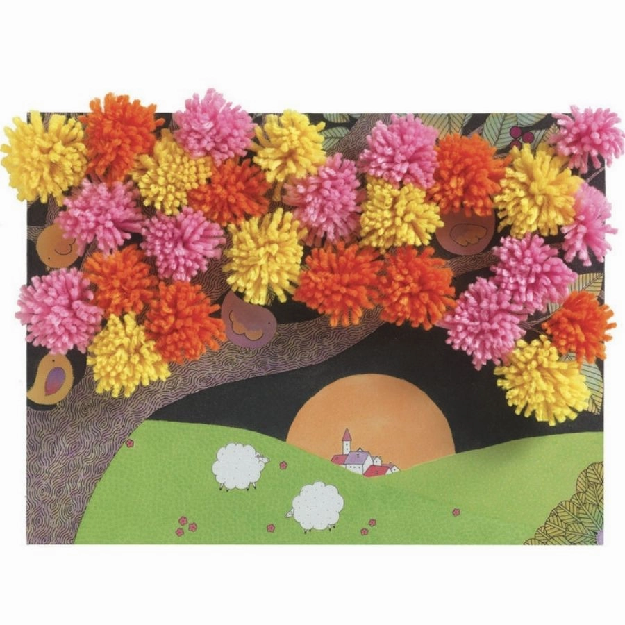 Djeco - An Explosion of Pompoms Craft Kit for Kids
