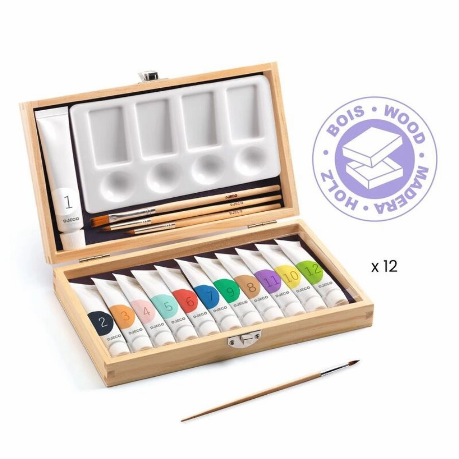 Djeco - Artist's Box with 12 Gouaches Tubes