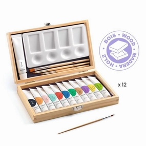 Djeco - Artist's Box with 12 Gouaches Tubes