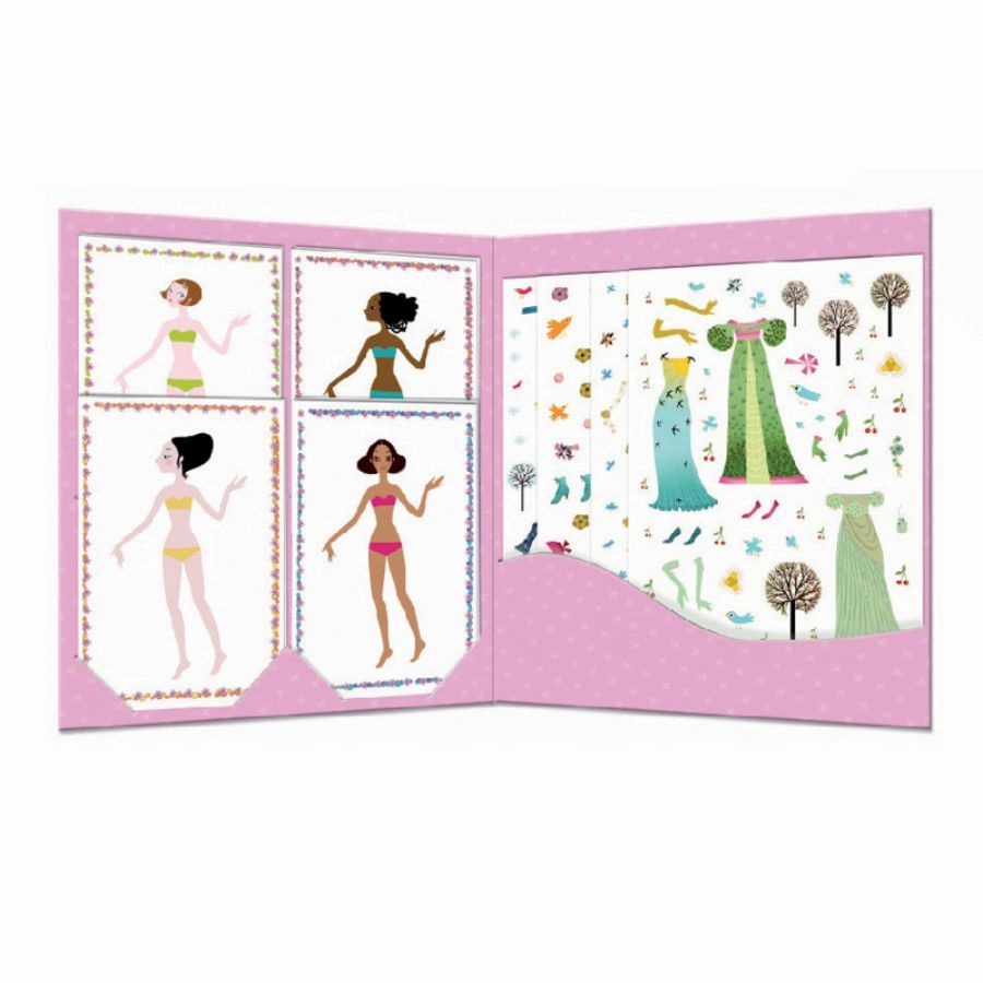 Djeco - Dresses Through Seasons Stickers And Paper Dolls