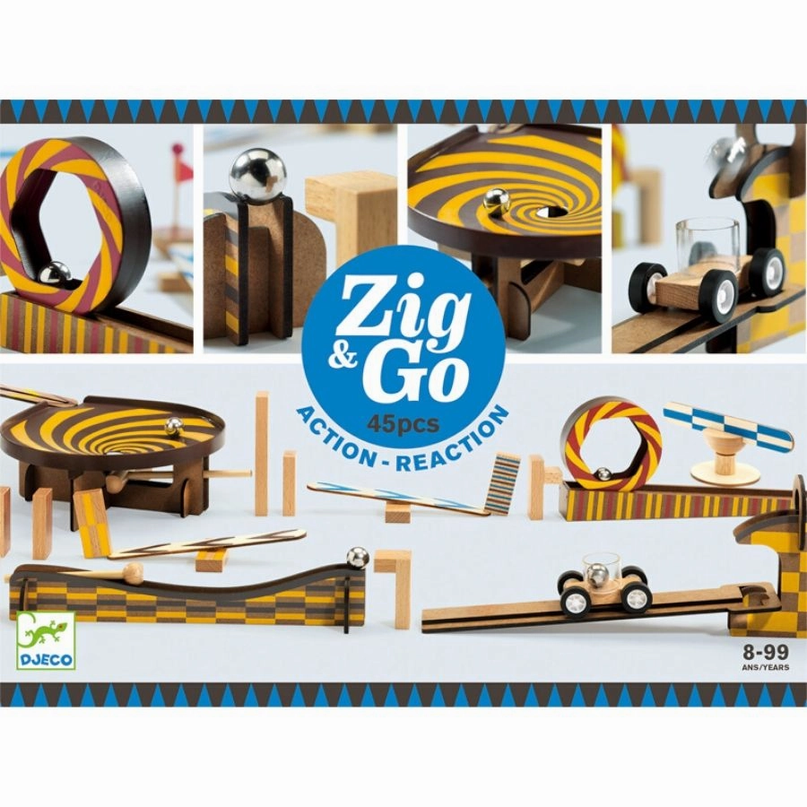Djeco - Zig & Go Action Reaction 45 piece Set