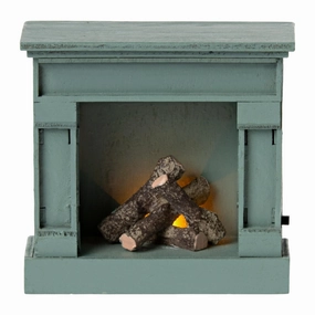 Dollhouse Vintage Blue Fireplace