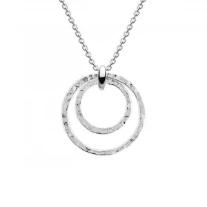 Double Hammered Circle Pendant 96911HP Dew Jewellery