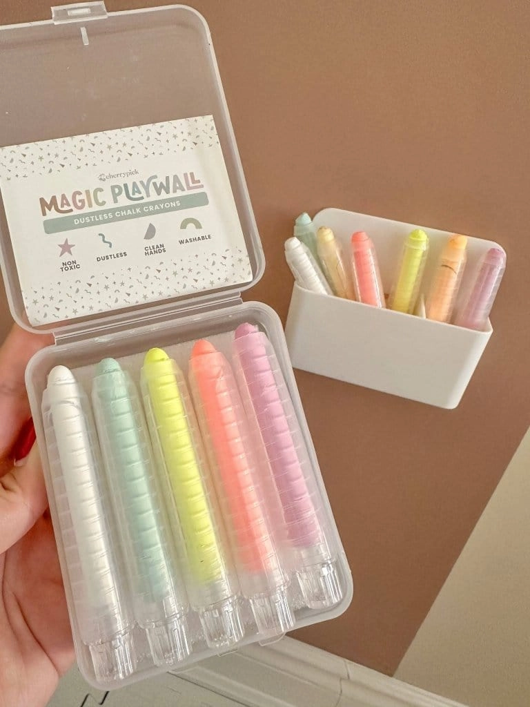 Dustless Chalk Crayons   Magnetic Holder Bundle for Magic Playwall