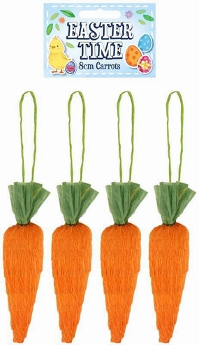 Easter Time 8cm Carrots - 4 Pack