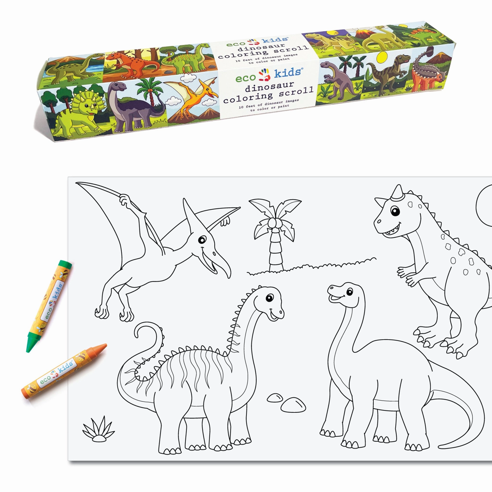 Eco-Kids Coloring Scroll, Dinosaur