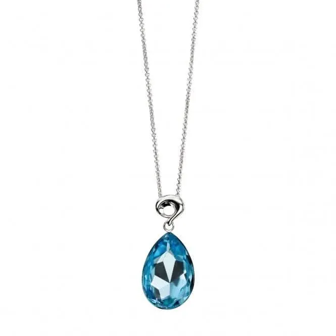 Elements Silver Aquamarine Swarovski Crystal Pendant With Fancy Bale P3215TZ364N192 Beginnings Jewellery