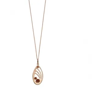 Elements Silver Rose Gold Plate Quilling Swarovski Smoky Topaz Pendant P4538Y Beginnings Jewellery
