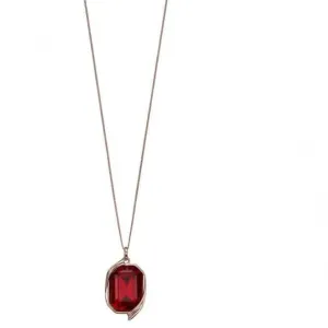 Elements Silver Siam Red Swarovski Rose Gold Plate Ribbon Pendant P4687R Beginnings Jewellery