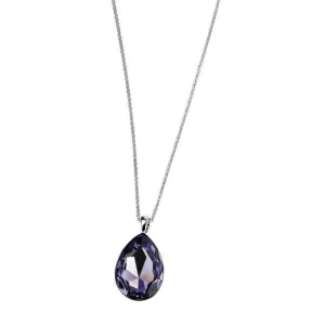Elements Silver Teardrop Swarovski Tanzanite Colour Crystal Backed Pendant P2818MZ364N193 Beginnings Jewellery