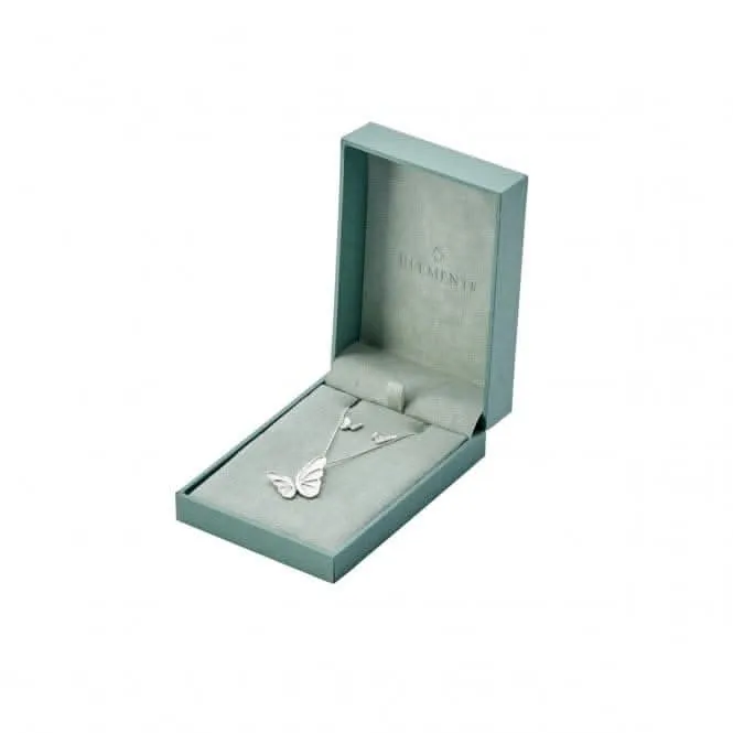 Elements Silver Teardrop Swarovski Tanzanite Colour Crystal Backed Pendant P2818MZ364N193 Beginnings Jewellery
