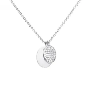 Engravable Plain Pave Set Zirconia Tag Necklace N4503 Diamonfire Jewellery