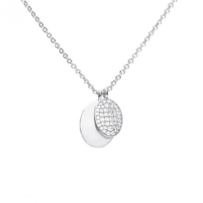 Engravable Plain Pave Set Zirconia Tag Necklace N4503 Diamonfire Jewellery
