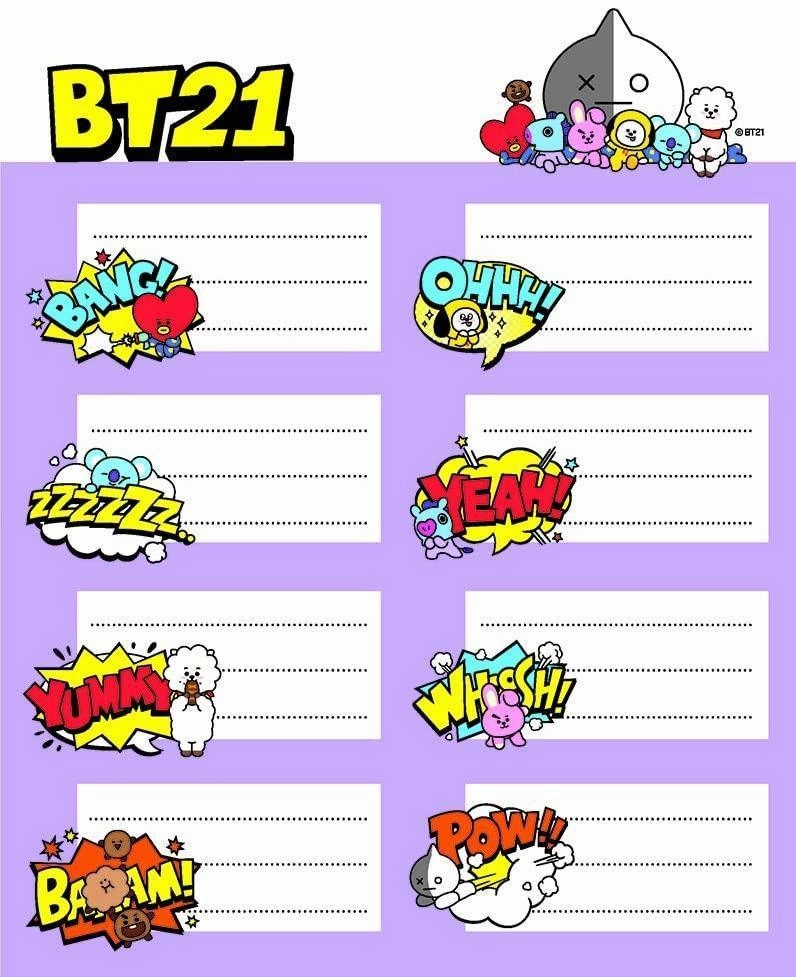Erik Grupo BT21 Self-Adhesive Labels