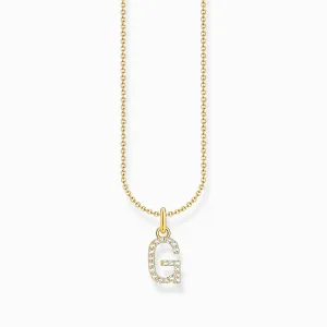 Essentials Gold Plated With Zirconia letter G Pendant Necklace KE2246-414-14-L45V Thomas Sabo Necklaces