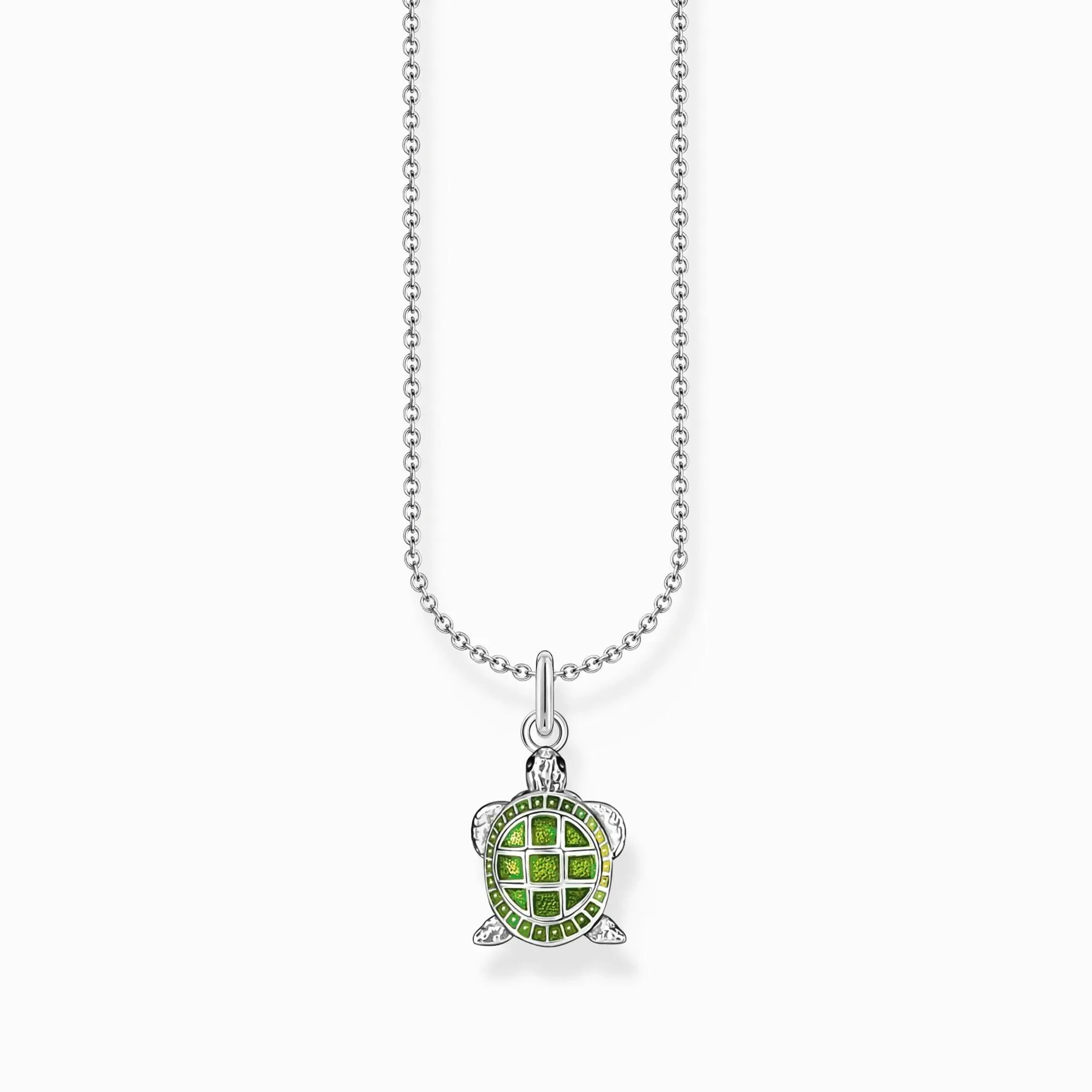 Essentials Sterling Silver Green Enamel Turtle Necklace KE2216-007-6-L45V Thomas Sabo Necklaces