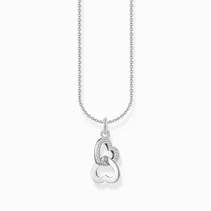 Essentials Sterling Silver Intertwined Hearts With Zirconia Necklace KE2267-051-14-L45V Thomas Sabo Necklaces