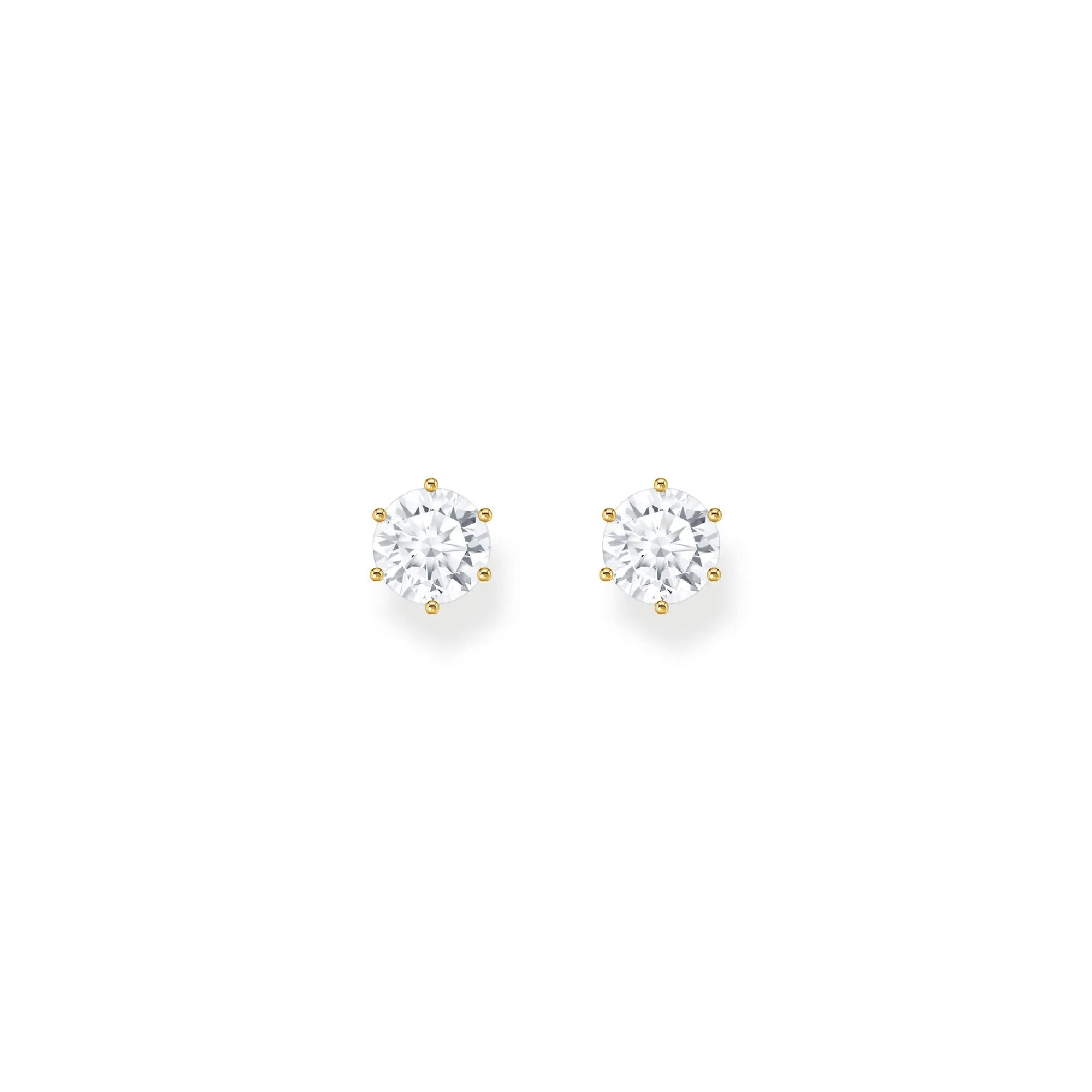 Essentials Sterling Silver Sparkling Gold Plated White Zirconia Earrings H2300-414-14 Thomas Sabo Earrings