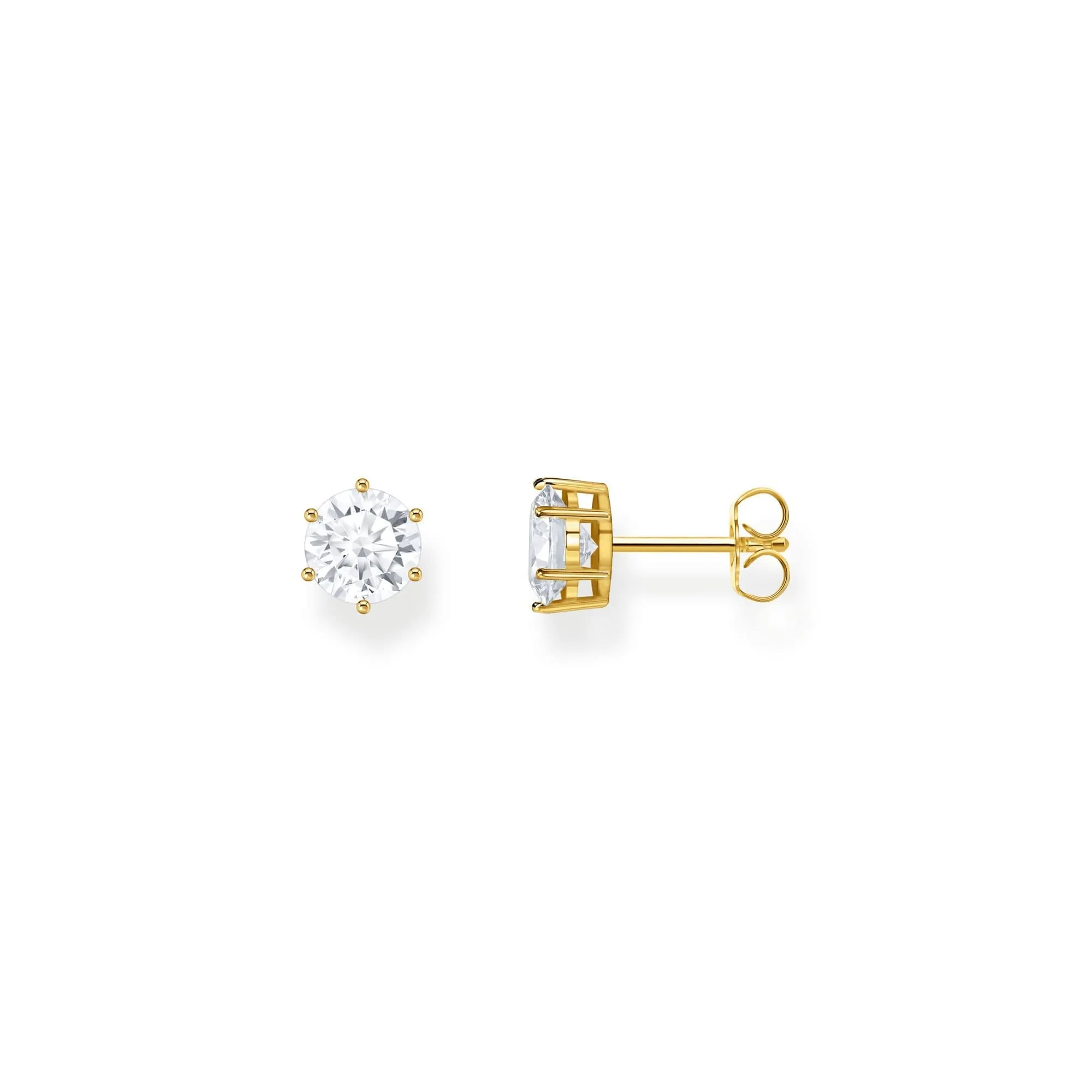 Essentials Sterling Silver Sparkling Gold Plated White Zirconia Earrings H2300-414-14 Thomas Sabo Earrings