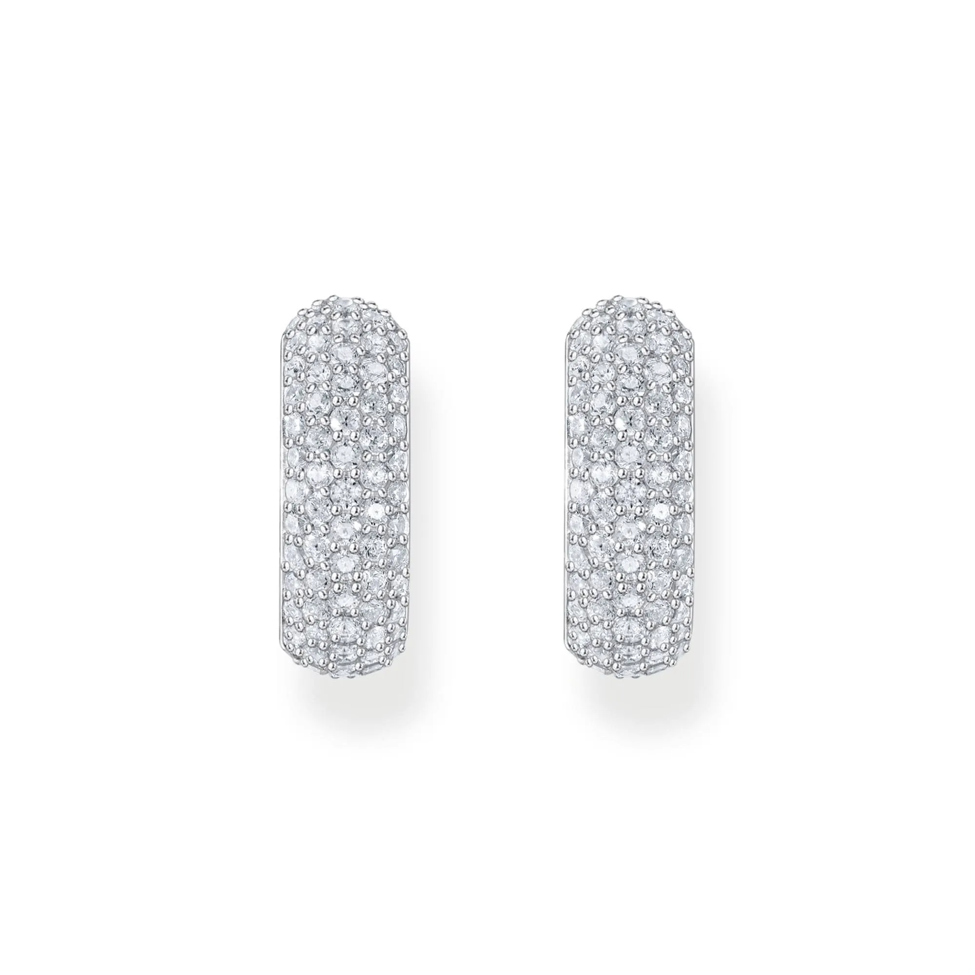 Essentials Sterling Silver Sparkling White Zirconia Wide Hoop Earrings CR731-051-14 Thomas Sabo Earrings
