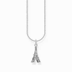 Essentials Sterling Silver White Zirconia Eiffel Tower Necklace KE2236-643-14-L45V Thomas Sabo Necklaces