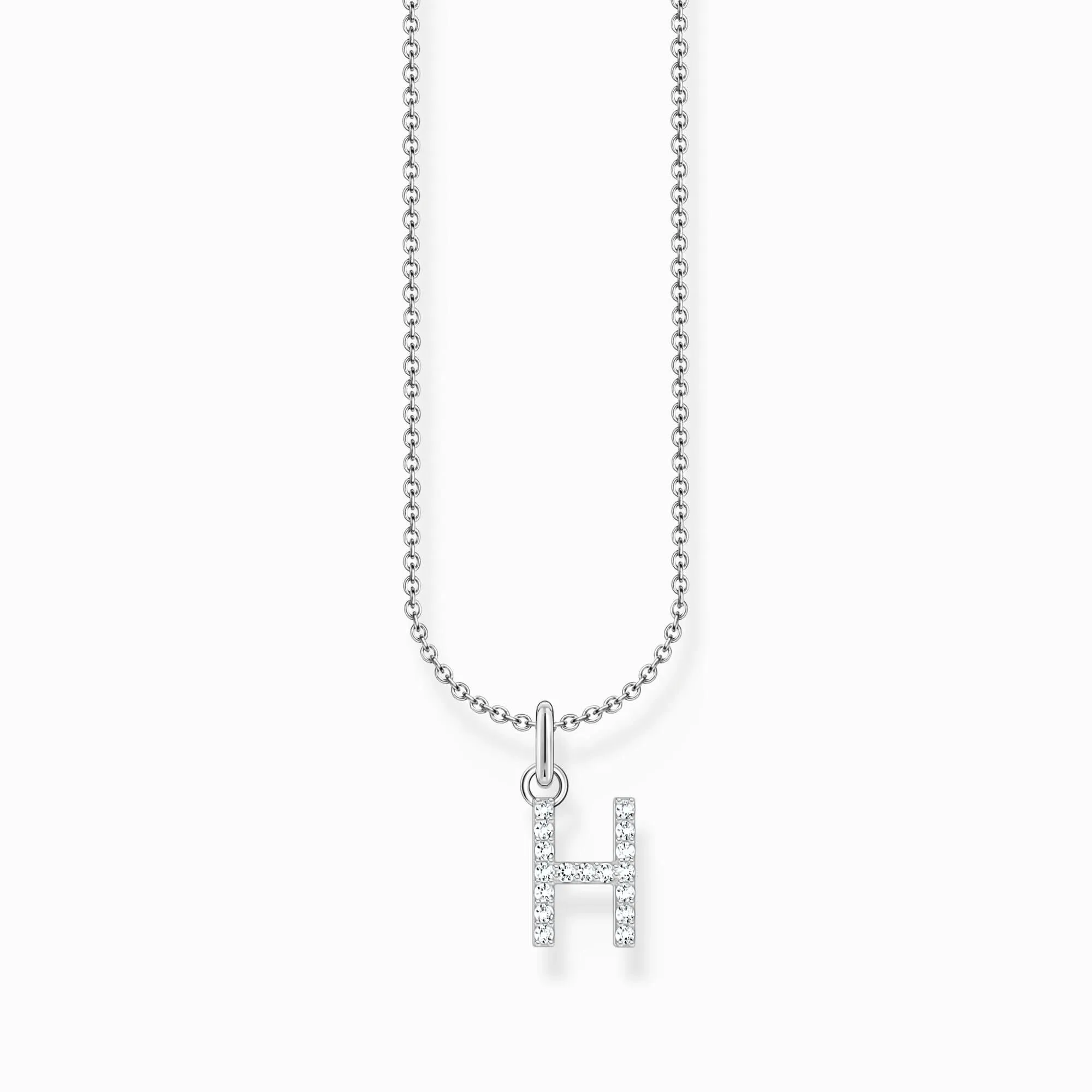 Essentials Sterling Silver With Zirconia letter H Necklace KE2247-051-14-L45V Thomas Sabo Necklaces