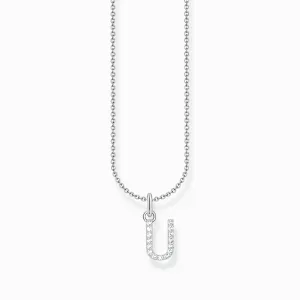 Essentials Sterling Silver With Zirconia letter U Necklace KE2260-051-14-L45V Thomas Sabo Necklaces