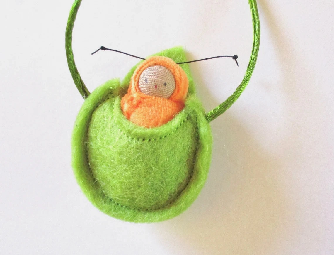 Fairyshadow Love Bug in Leaf Necklace, Assorted Colors