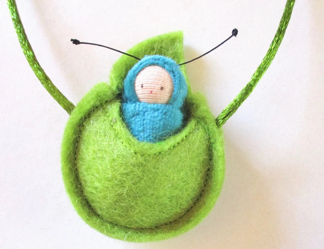 Fairyshadow Love Bug in Leaf Necklace, Assorted Colors