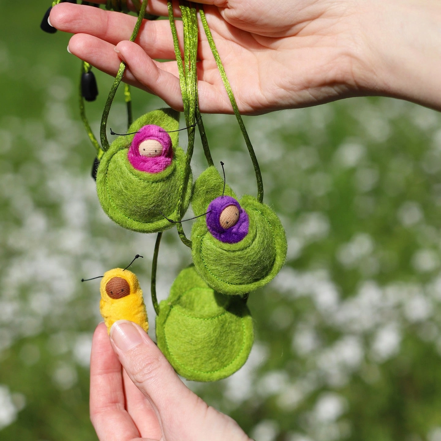 Fairyshadow Love Bug in Leaf Necklace, Assorted Colors