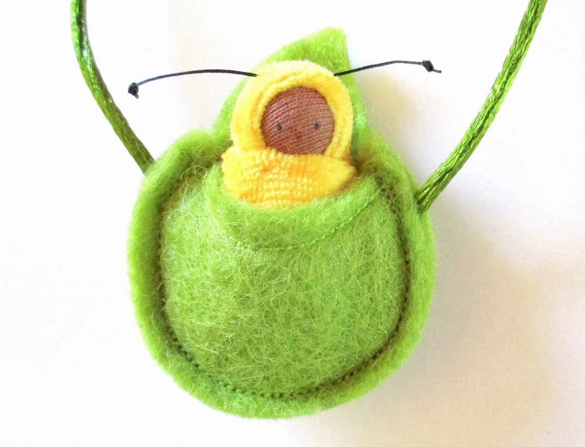 Fairyshadow Love Bug in Leaf Necklace, Assorted Colors