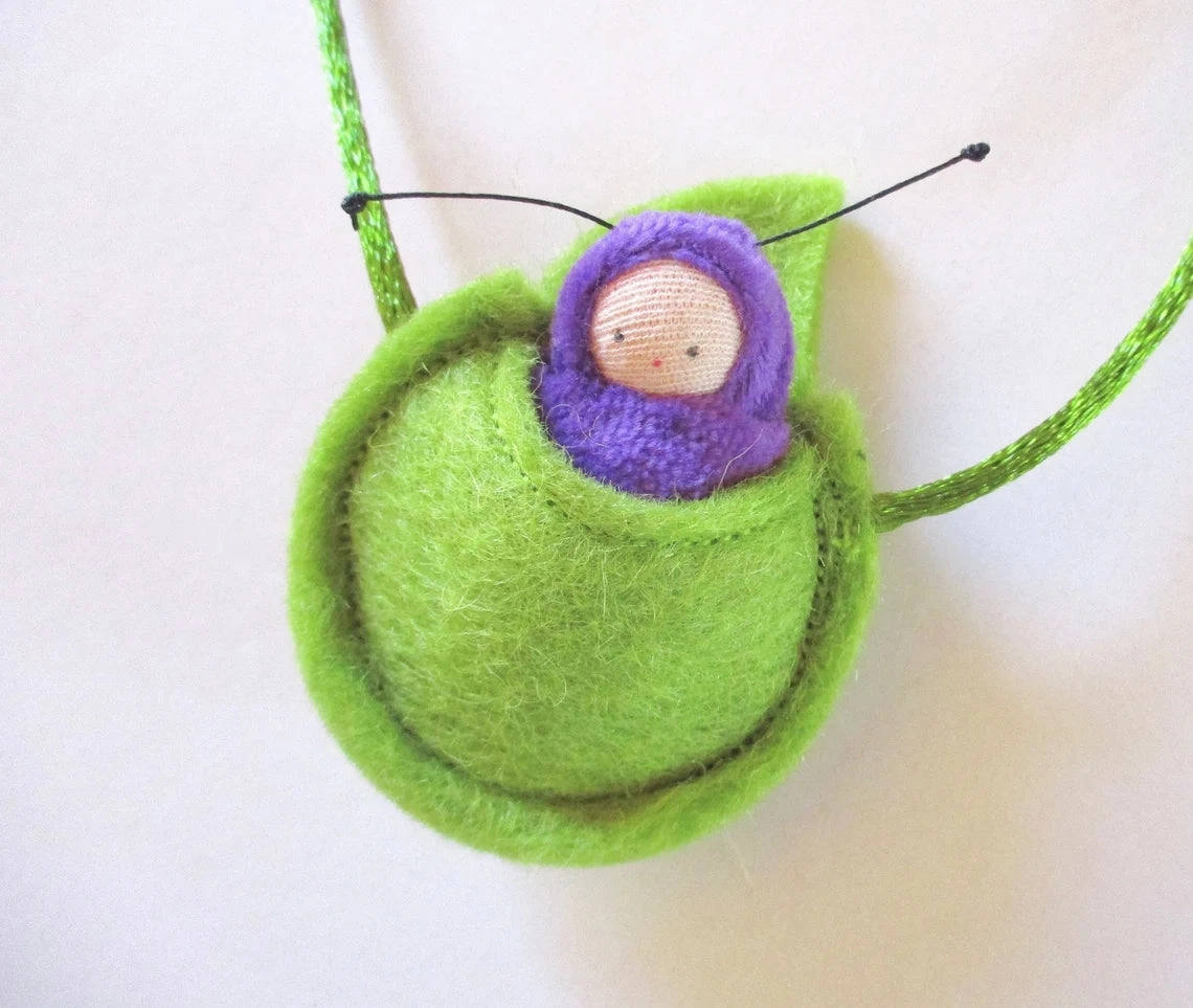 Fairyshadow Love Bug in Leaf Necklace, Assorted Colors
