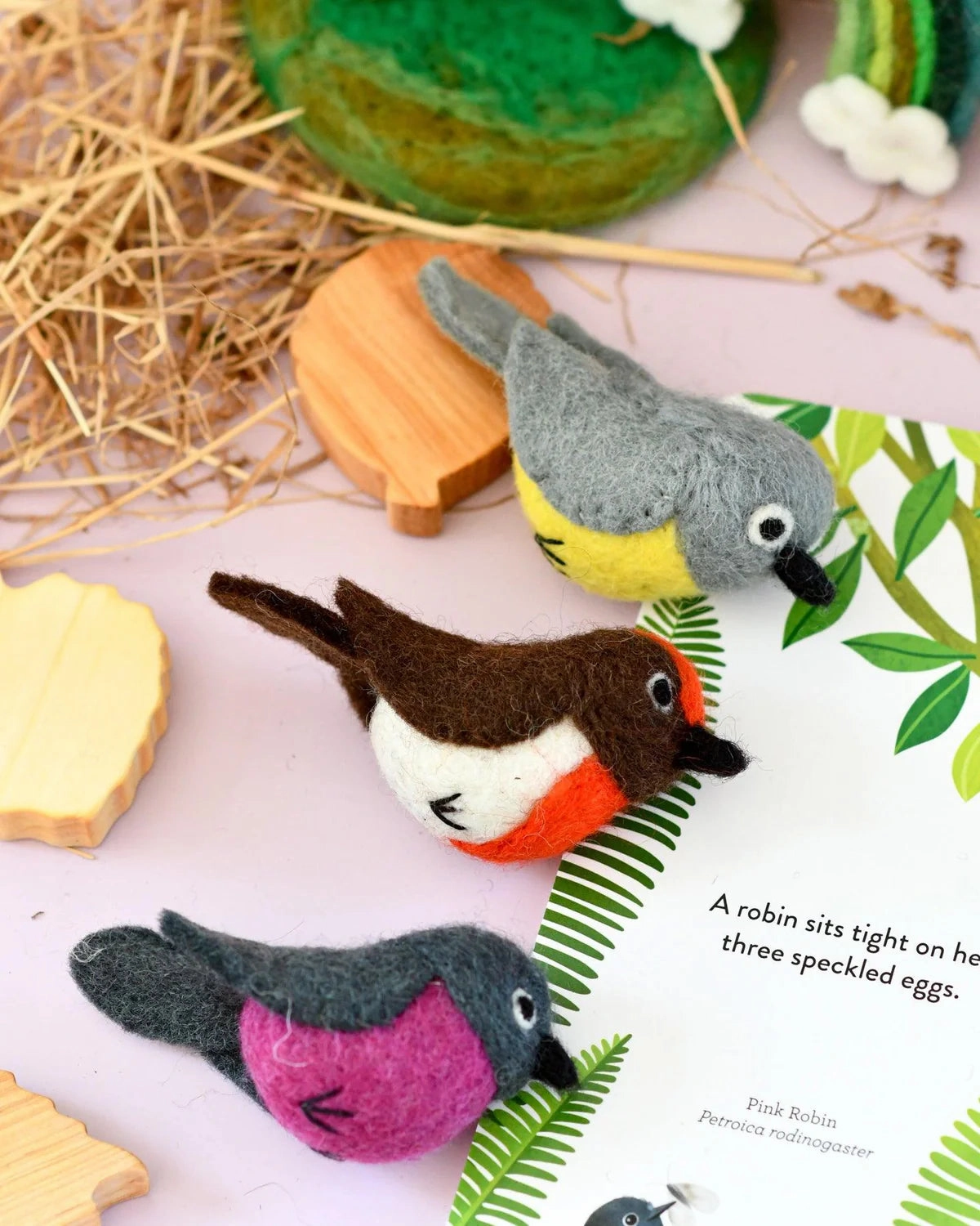 Felt Australian Robins, Set of 3