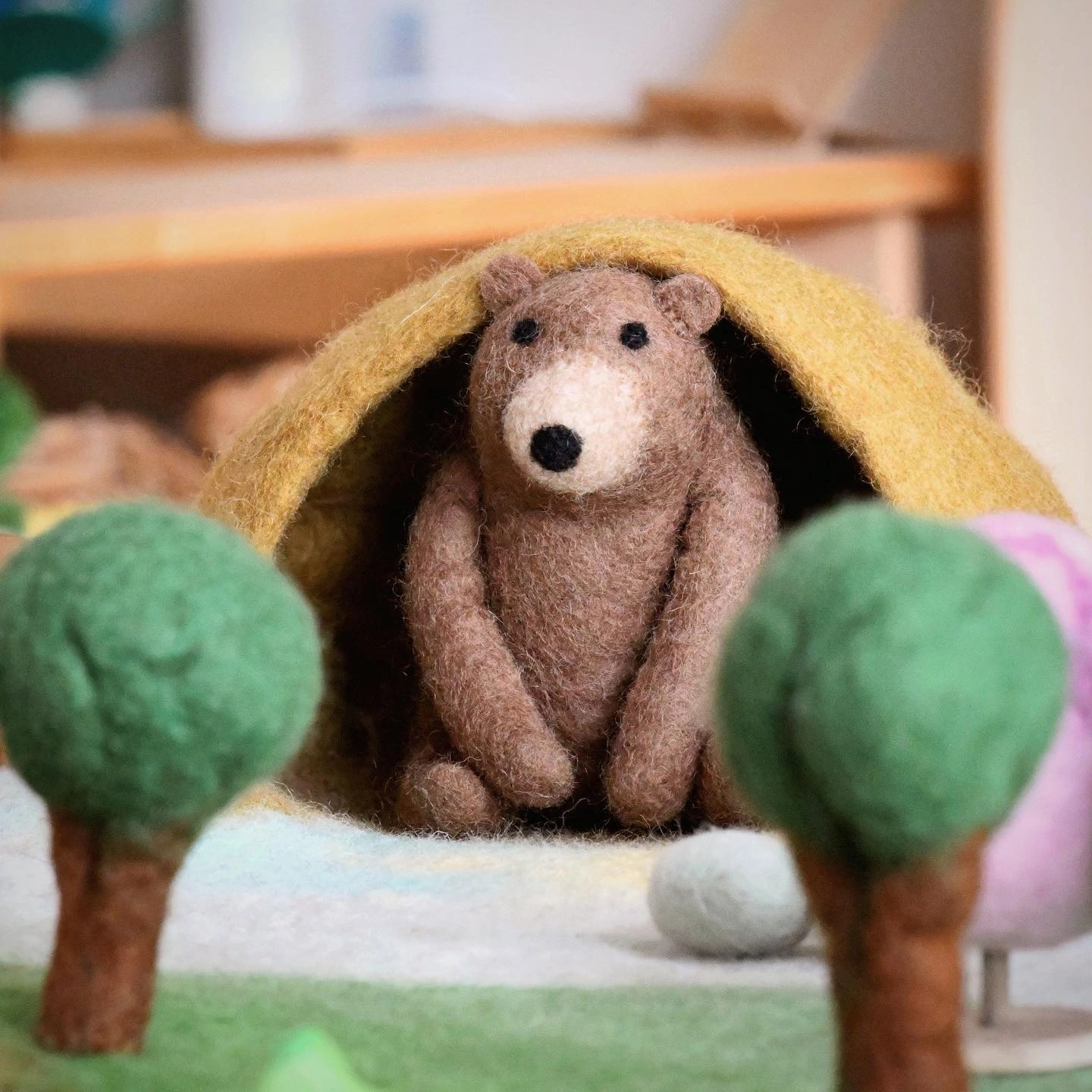 Felt Bear Hunt Play Mat Playscape and Bear Set