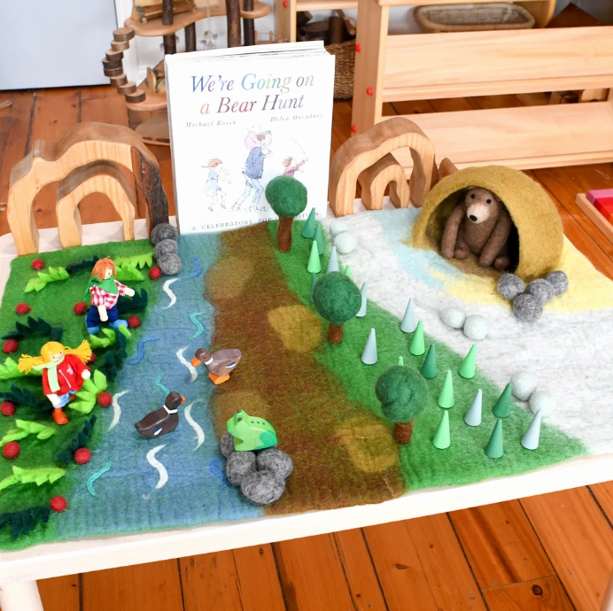 Felt Bear Hunt Play Mat Playscape and Bear Set