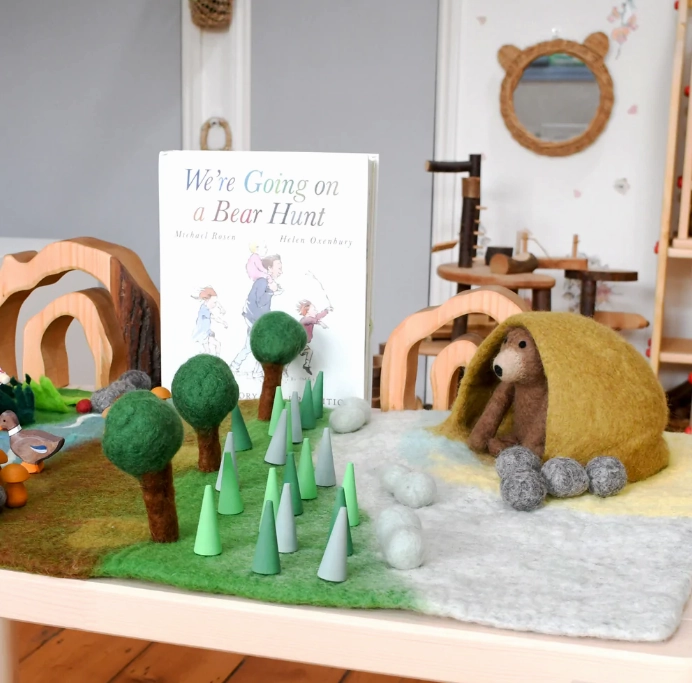 Felt Bear Hunt Play Mat Playscape and Bear Set