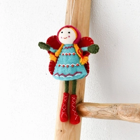 Felt Christmas Fairy, Blue Dress