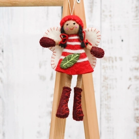 Felt Greetings Fairy, Red Dress