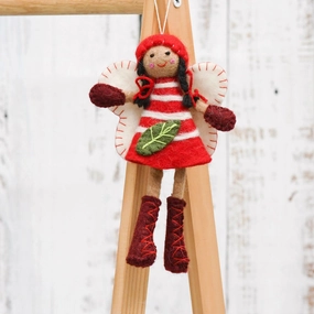 Felt Greetings Fairy, Red Dress