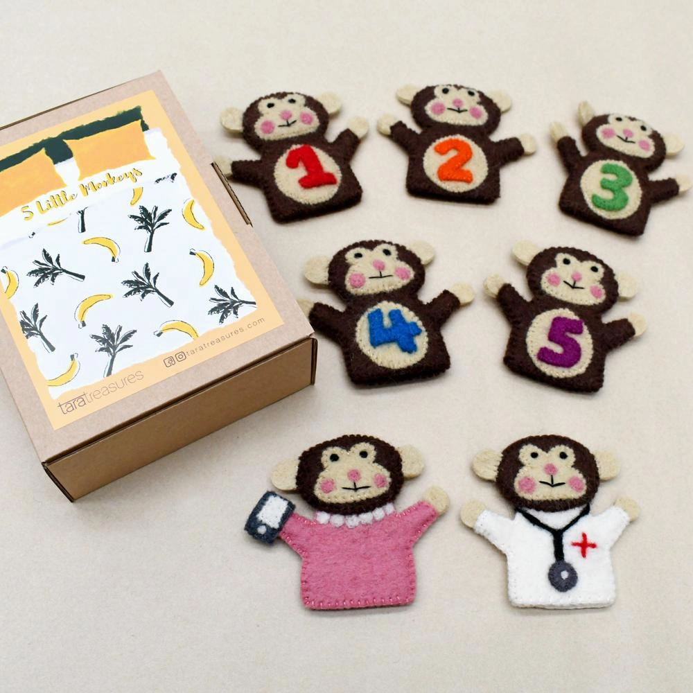 Five Little Monkeys, Finger Puppet Set of 7
