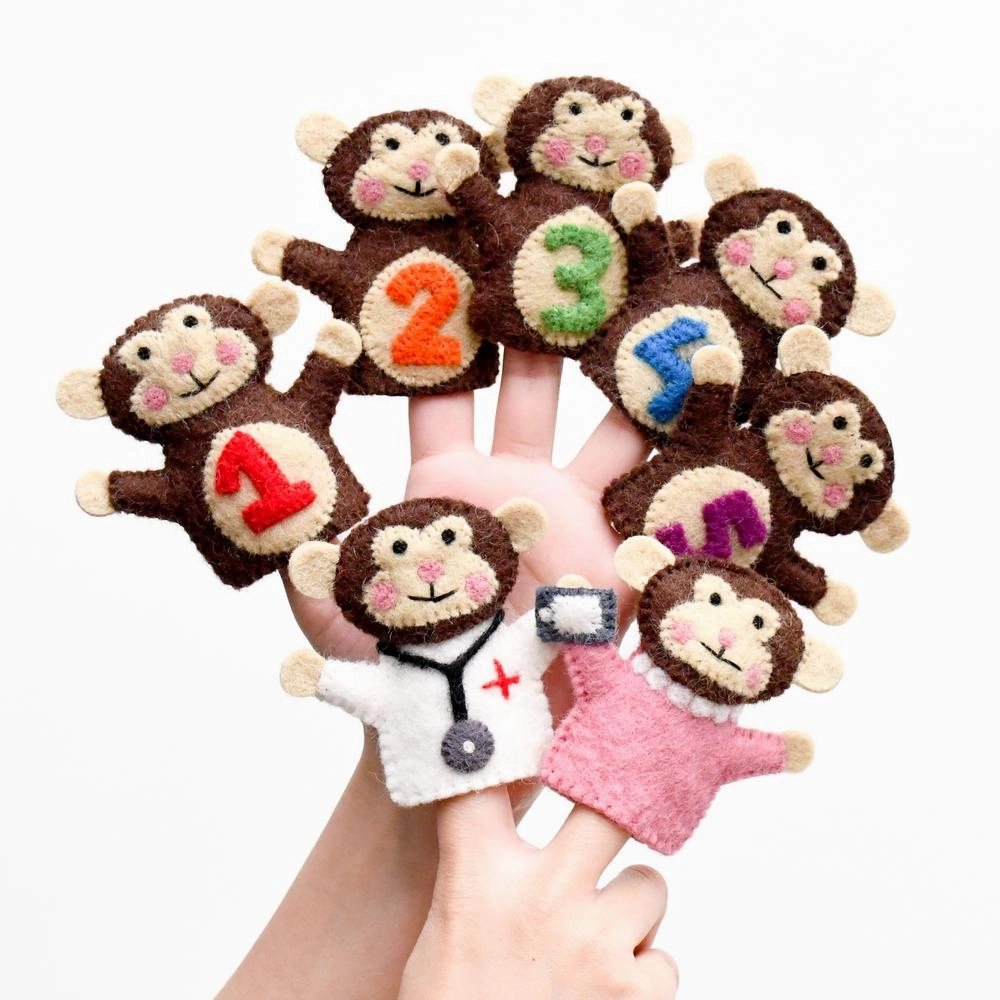 Five Little Monkeys, Finger Puppet Set of 7